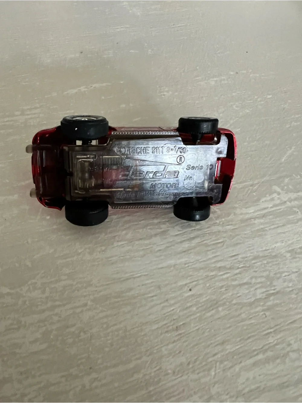 DARDA Red CAR PULL BACK TOY MADE IN WEST GERMANY DARDA MOTOR